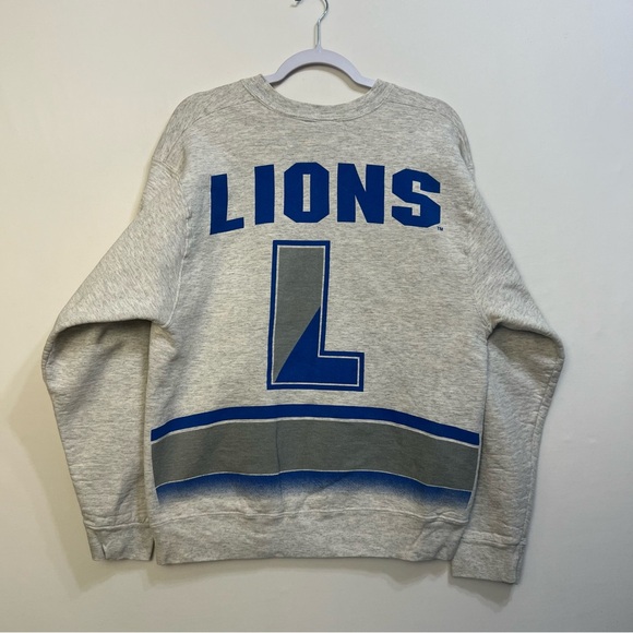 Vintage 90s Detroit Lions NFL Football Big Logo Crewneck Sweater Men’s Large - Picture 3 of 7